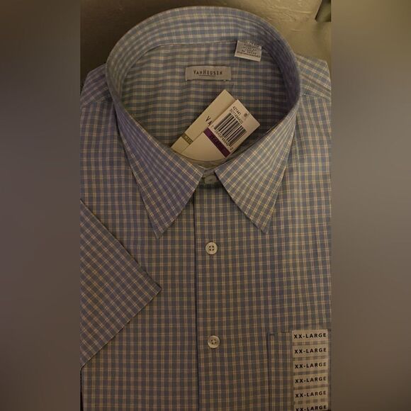 Van Heusen Micro-Touch Cotton Ultrasoft Men’s Button Down Short Sleeve - Picture 4 of 7